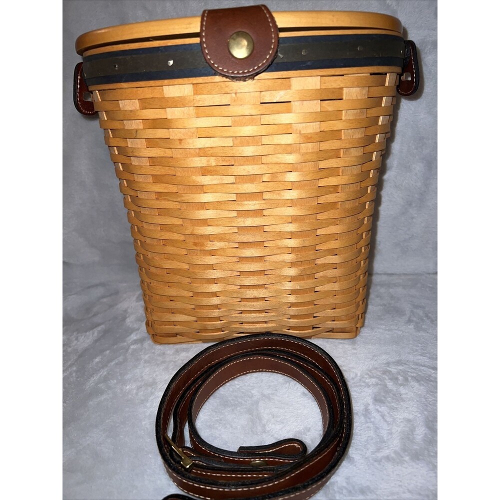 Longaberger Large Saddlebrook Purse Basket w/ Leather Strap CC Edition 3 Signed